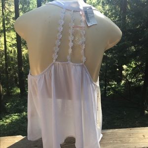 Love culture E M daisy embellished racer back cami tank top